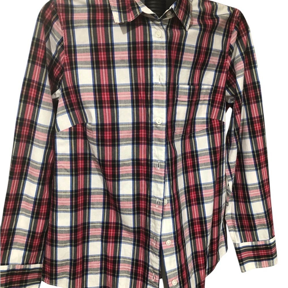 J.Crew Mercantile Women's Ruffle Collar Button Front Shirt size Small